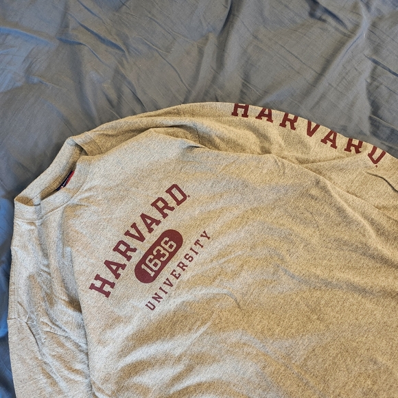 Vintage 90s Champion Harvard Long Sleeve Shirt Size Medium Y2K College - Picture 2 of 6